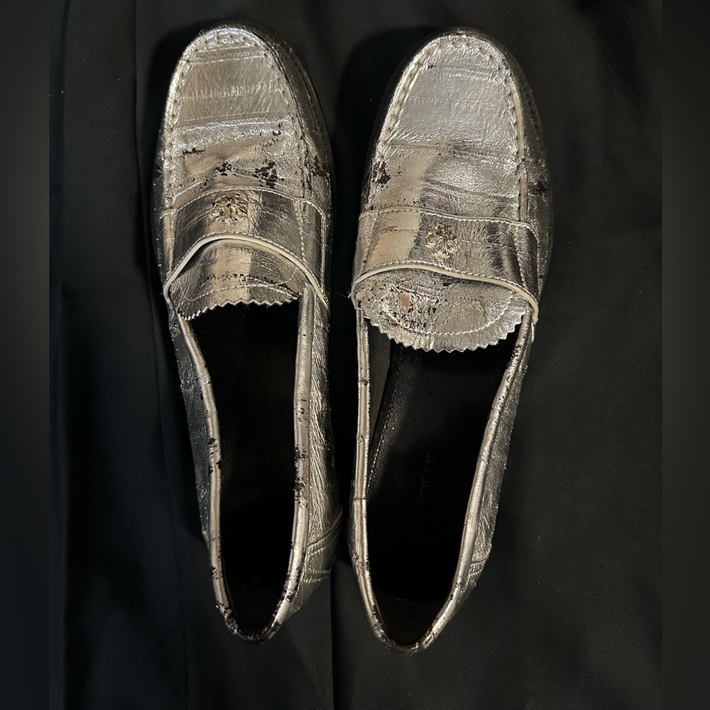 Tory Burch Perry Metallic Loafers - Picture 4 of 6